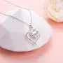 Mother Necklaces 925 Sterling Silver Always My Mother Forever My Friend Double Love Heart Necklace for Women Mother Lady Birthday Jewelry