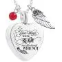 Heart Cremation Urn Necklace for Ashes Urn Jewelry Memorial Pendant with Fill Kit and Gift Velvet Bag - Your wings were ready but our hearts were not Heart Cremation Urn Necklace for Ashes Urn Jewelry Memorial Pendant with Fill Kit and Gift Velvet Bag - Your wings were ready but our hearts were not