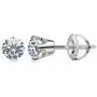 14k Gold Plated 925 Silver Stud Earrings with Screw Back, Round cut Cubic Zirconia Solitaire Studs With Gift Box 14k Gold Plated 925 Silver Stud Earrings with Screw Back, Round cut Cubic Zirconia Solitaire Studs With Gift Box