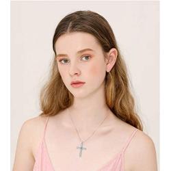 JZMSJF 925 Sterling Silver Faith Hope Cross Pendant Necklace Claddagh Celtic Faithful Jewelry Gift for Women Girls