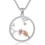 MEIDERBO Cat Necklace for Girls Sterling Silver Cat Necklace Pendant Animal Jewelry Gifts for Women
