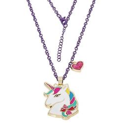 Jojo Siwa Unicorn with Heart Charm Pendant Necklace, 16''+3'', Multi, Medium (NH00674YL-16)