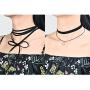 Mudder 5 Pieces Black Velvet Choker Necklaces Stretch Tattoo Choker Elastic Tassel Necklaces