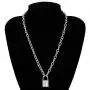 Nanafast Chain Lock Necklace Stainless Steel Statement Long Padlock Pendant Necklace for Women Girls Silver 18-32 Inches