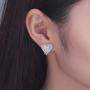 CiNily Angel Wing Earrings for Women-White Opal Heart Stud Earrings Cubic Zirconia Opal Jewelry Gifts for Ladies Mom Girls