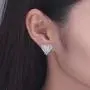 CiNily Angel Wing Earrings for Women-White Opal Heart Stud Earrings Cubic Zirconia Opal Jewelry Gifts for Ladies Mom Girls
