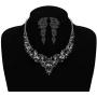 JOERICA Crystal Bridal Wedding Jewelry Set for Women Rhinestone Necklace Earrings Bracelet Set Gifts fit with Wedding Dress