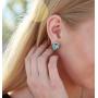 Leafael Infinity Love Crystal Heart Bundle Jewelry Set Light Turquoise Aqua Blue December Birthstone, Silver-tone