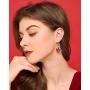 Fun Cardinal jewelry Red Bird Dangle Earrings Silver Plated Dangling Christmas Earrings Gifts Holiday Party Decorations with Message Card & Velvet Bag