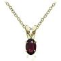 Ice Gems Yellow Gold Flashed Sterling Silver Genuine, Created and Simulated 6x4mm Oval Solitaire Necklace