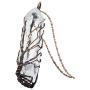 Nupuyai Natural Crystal Quartz Stone Pendant Necklace for Unisex, Titanium Coated Rock Crystal Pendant with Chain