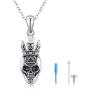 Silikepa Cremation Jewelry Urn Necklace for Ashes Skull Cross Necklace Keepsake Heart Urn Pendant Ash Holders with Sterling Silver for Memory Punk Style