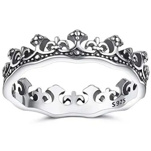 VIBOOS Personalized 925 Sterling Silver Rings Engraving Name/Date for Women Girls Lovers Sister Royal Knight King Queen Princess Crown Ring Custom Memorial Wedding Band Rings Jewelry VIBOOS Personalized 925 Sterling Silver Rings Engraving Name/Date for Women Girls Lovers Sister Royal Knight King Queen Princess Crown Ring Custom Memorial Wedding Band Rings Jewelry
