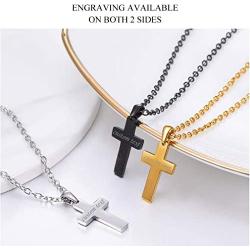 PROSTEEL Cross Necklace for Men Women, 316L Stainless Steel，Gold/Silver/Black/Rose Gold/Blue Tone, Hypoallergenic, Two Sizes, Come Gift Box