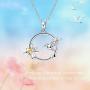 WINNICACA s925 Sterling Silver（Hummingbird&Lotus&Sunflower& Rose& Daisy&Bee&Tree of Life） Pendant Necklace Jewelry for Women Teens Birthday Gift