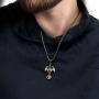 Dragon Necklace Vintage with Personalized Birthstones on Sword - Anniversary Jewelry Gift for Him Men Boys - Mens Punk Pendant 18 to 24 Inches Foxtail Chain