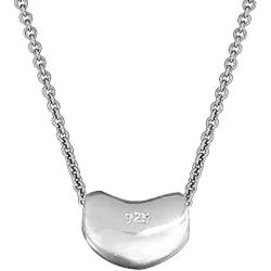 Ritastephens Sterling Silver Kidney Bean Pendant Charm Necklace (16, 18, 20 Inches)