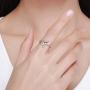 Lorrifal 925 Sterling Silver with AAA CZ Cubic-zirconia Open Adjustable Statement Ring Special Jewelry Gifts for Women Girls