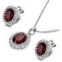 Yoursfs Necklaces and Clip On Earrings for Women 18K Gold Plated Oval Halo Austrain Crystal Pendant Non-Pierced Clip Earrings Prom Jewelry Set