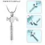 mingkejw Cremation Jewelry for Ashes Hammer Urn Necklaces for Ashes for Men Stainless Steel Keepsake Memorial Jewelry for Human mingkejw Cremation Jewelry for Ashes Hammer Urn Necklaces for Ashes for Men Stainless Steel Keepsake Memorial Jewelry for Human