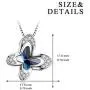 AOBOCO Sterling Silver Butterfly Pendant Necklace Embellished with Crystals from Austria, Dreamy Morpho Helena Butterfly Gifts for Butterfly Lovers, Fine Jewelry Gifts for Women
