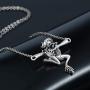 La Espoir Lovely Animal Necklace Frog on Branch Necklaces Retro Silver Jewelry