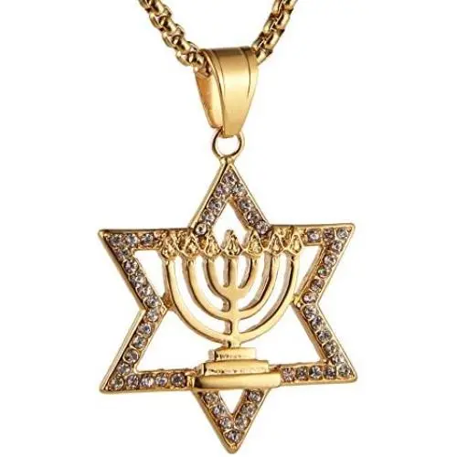 AsAlways Men Women Branch Candle Holder Pendant Israel Judaica Gift Religious Jewelry Jewish Megan Star of David Pendant Necklace 18K Gold Hexagon Star Necklace AsAlways Men Women Branch Candle Holder Pendant Israel Judaica Gift Religious Jewelry Jewish Megan Star of David Pendant Necklace 18K Gold Hexagon Star Necklace