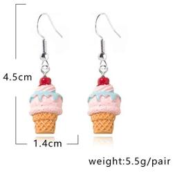 Ice cream Drop Earrings Candy Color New Womens Fashion Earrings Sweet Girls Ladies Unique Long Dangle Earrings for Daily