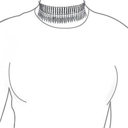 Native American Style Coachella Festival Dangling Feather Wide Choker Necklace for Women for Teen Oxidized Silver Plated