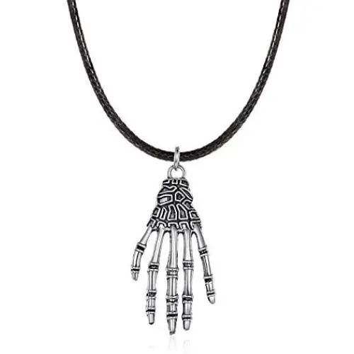 TTPAIAI 30 Halloween Gothic Skull Skeleton Collar Choker Necklace for Women Man Punk Skull Beads Charm Costume Statement Jewelry