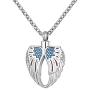 Casa De Novia Jewelry Angel Wing Urn Necklace for Ashes Cremation Jewelry Memorial Keepsake Stainless Steel Pendant