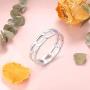 S925 Sterling Silver Simple Band Cuban Link Chain Knot Ring for Women Men