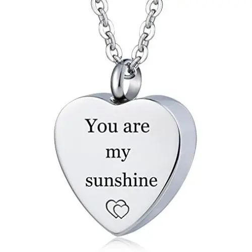 KnSam Urn Necklace for Women Men Heart Customize Sentence Ash Keepsake Cremation Memorial Pendant Silver KnSam Urn Necklace for Women Men Heart Customize Sentence Ash Keepsake Cremation Memorial Pendant Silver