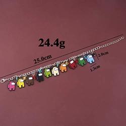 Game Themed Among Us Charms Themed 8'' Friendship Bracelets for Teens Girl Women Charm Bracelet Quality Cosplay Jewelry