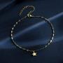KRENQUE 14k Gold Plated Anklet,Dainty Lace/Coin/Figrao/Rectangle/Beaded/Star Chain Anklet Jewelry,Boho Anklet,Delicate Gold Chain Anklet Lucky Lace Chain Adjustable Foot Chain for Womens
