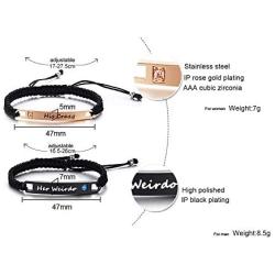 Personalized Gift Custom Engraving His Hers Couples Stainless Steel Nameplate Bar Bracelets Set for Men Women