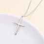 Sterling Silver Jewelry Layered love Heart and Cross Necklace Pendant Handmade Dainty Choker for Women Girls