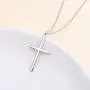 Sterling Silver Jewelry Layered love Heart and Cross Necklace Pendant Handmade Dainty Choker for Women Girls