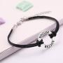 TEAMER Adjustable Wax Cord Bracelet Message Soccer Sports Circle Charm Jewelry for Teens Girls Best Gifts