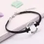 TEAMER Adjustable Wax Cord Bracelet Message Soccer Sports Circle Charm Jewelry for Teens Girls Best Gifts