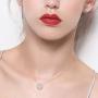 SNZM Jewelry Set for Women Rose Gold Cubic Zirconia Crystals Necklace and Sterling Silver Earrings Set for Wedding