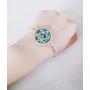 MANZHEN Jewish Charm Star of David Abalone Shell Wire Openable Crystal Bangle Bracelet