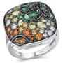 Santuzza Cushion Ring 925 Sterling Silver Green Spinel White Nano Cubic Zirconia Rings Jewelry For Women