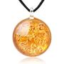 SUVANI Hand Blown Glass Jewelry Shimmering Art Fire Lava Round Pendant Necklace, 18”-20”