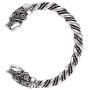 Viking Wolf Bracelet Fenrir Wolf Bracelet Bangle Twisted Wire Pagan Bracelet Bag Package (antique silver)