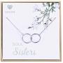 Soul Sisters Necklace, Graduation Gifts for Sister - Sterling Silver Two-Circle Pendant Necklace Engraved''Soul Sister''