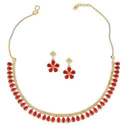 MUCH-MORE Indian Bollywood Zircon & Crystal Stone Fashion Traditional Necklace Set
