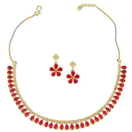 MUCH-MORE Indian Bollywood Zircon & Crystal Stone Fashion Traditional Necklace Set MUCH-MORE Indian Bollywood Zircon & Crystal Stone Fashion Traditional Necklace Set