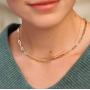 Crazy Feng 14K Gold Paperclip Necklaces for Women Silver Paperclip Chain Necklace Paperclip Choker Necklace Paperclip Bracelet Set Gold Silver Link Chain Necklace