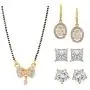 Efulgenz Fashion Jewelry Set of Indian CZ Mangalsutra Pendant Necklace Stud & Hoop Earrings Efulgenz Fashion Jewelry Set of Indian CZ Mangalsutra Pendant Necklace Stud & Hoop Earrings